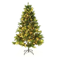 KONDELA Vianočný stromček s osvetlením Christmas Typ 6 LED300 180 cm - zelená