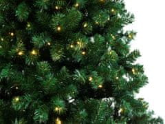 KONDELA Vianočný stromček s osvetlením Christmas Typ 5 LED450 220 cm - zelená