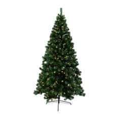 KONDELA Vianočný stromček s osvetlením Christmas Typ 5 LED450 220 cm - zelená