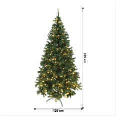 KONDELA Vianočný stromček s osvetlením Christmas Typ 5 LED450 220 cm - zelená