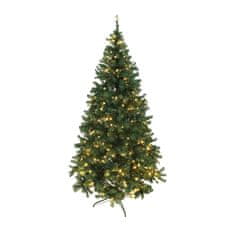 KONDELA Vianočný stromček s osvetlením Christmas Typ 5 LED450 220 cm - zelená