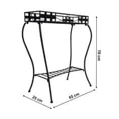 KONDELA Kovový stojan na kvety Pedri - čierna