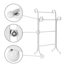 KONDELA Kovový stojan na uteráky Martial - biela