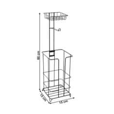 KONDELA Kovový stojan na toaletný papier Merdo - čierna