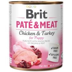 Brit Konzerva Paté & Meat Puppy kura 800g