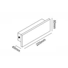 ACA ACA Lighting LED vonkajšie nástenné lineárne svietidlo 8W 540LM 230V AC 3000K RA80 IP65 30.000hod biela betón MK063220W