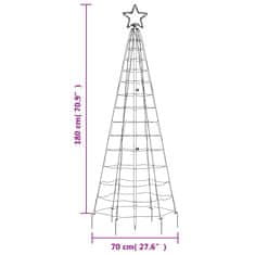 Vidaxl Sveto na vianočný stromček s hrotmi 220 LED teplé biele 180 cm