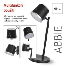 EMOS LED stolná lampa ABBIE, dobíjacia, čierna