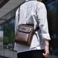 IZMAEL Pánska Crossbody Taška WEIXIER Hank-Tmavo Hnedá KP35443