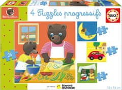 EDUCA Puzzle Petit Ours Brun 4v1 (12,16,20,25 dielikov)