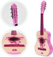 EcoToys Detská gitara ružová 76 cm 