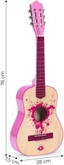 EcoToys Detská gitara ružová 76 cm 