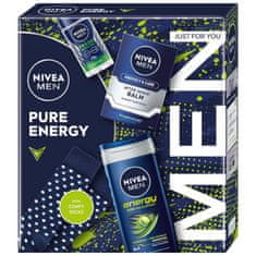 shumee Men Pure Energy antiperspirant roll-on set 50ml + sprchový gél 3v1 250ml + hydratačný balzam po holení 100ml + ponožky