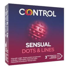 shumee Sensual Dots &amp; Vnútorné rebrované kondómy s cvočkami, 3 ks.