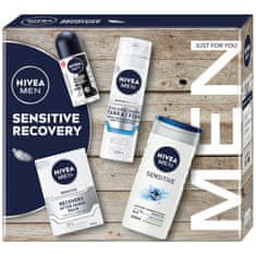 shumee Men Sensitive Recovery Collection set 3v1 sprchový gél 250ml + roll-on antiperspirant 50ml + balzam po holení 100ml + pena na holenie 200ml