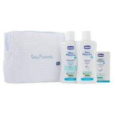 shumee Baby Moments Blue set tekutý kúpeľ 200ml + šampón na vlasy 200ml + jemné mydlo 100g