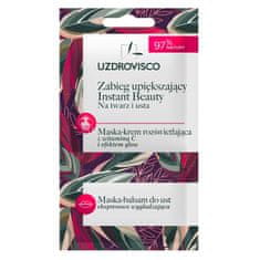 shumee Instant Beauty skrášľujúce ošetrenie tváre a pier, rozjasňujúca maska-krém s vitamínom. C + maska-balzam na pery 8ml