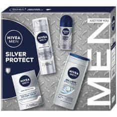 shumee Men Silver Protect Collection set pena na holenie 200ml + balzam po holení 100ml + antiperspirant roll-on 50ml + sprchový gél 3v1 250ml