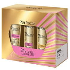 shumee 24K zlato & Sada ružového oleja jemnozrnný peeling 75g + hydratačné tonikum 200ml + odličovacie mlieko 200ml