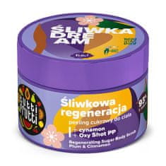 shumee Tutti Frutti regeneračný cukrový telový peeling Slivka a škorica + Oxy Shot PP 300g