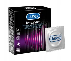 shumee Durex Intense kondómy 3 ks s rebrami a stimulačným gélom