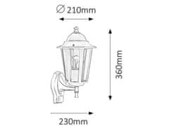 Rabalux Rabalux vonkajšie nástenné svietidlo Velence E27 1x MAX 60W biela 8216