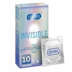 shumee Durex Invisible kondómy dodatočne zvlhčené, 10 tenkých ks