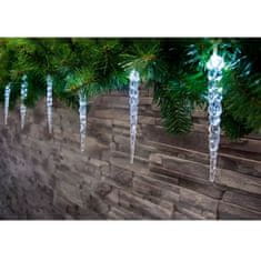 MAGIC HOME Icicle, 12 LED studená biela, 12 cencúľov, 3xAA, IP44, exteriér