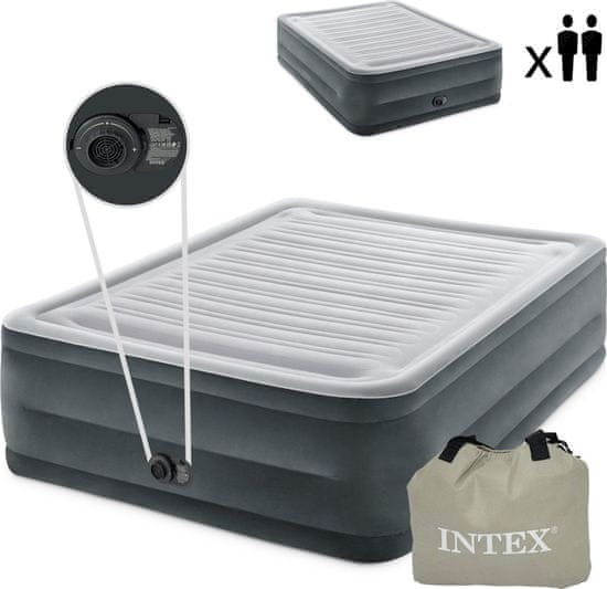 Intex Nafukovací matrac s automatickou pumpou sivý