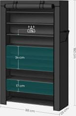 Songmics Šatníková textilná skriňa Kort čierna