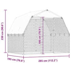 Vidaxl Klietka pre psy+strecha a dvierka, strieborná, pozinkovaná oceľ