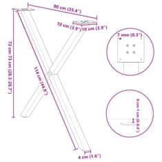 Vidaxl Nohy jedálenského stola X-Shaped 2 ks Biela 90x(72-73) cm Oceľ