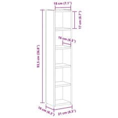 Vidaxl CD skrinky 2 ks dymový dub 21x16x93,5 cm spracované drevo