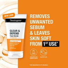 Neutrogena Vyhladzujúci peeling Clear & Defend (Face Scrub) 150 ml