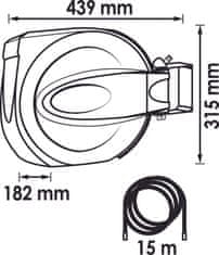 Vigor Samonavíjací bubon s hadicou pre stlačený vzduch 15m, priemer 10mm - V7143-10