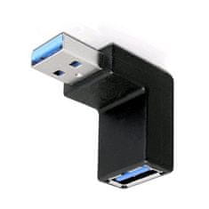 Redukcia USB 3.0. A/M - USB 3.0 A/F pod uhlom 90