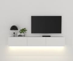 VerDesign DOMEL TV stolík, biely s LED