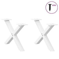 Vidaxl Nohy konferenčného stolíka X-Shaped 2 ks Biela 50x(30-31) cm