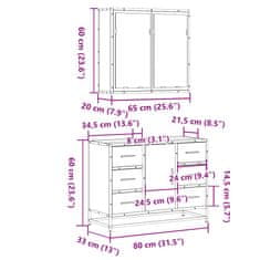 Vidaxl 2-dielna súprava kúpeľňových skriniek sonoma kompozitné drevo