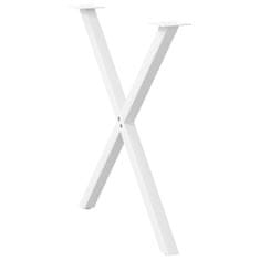 Vidaxl Nohy jedálenského stola X-Shaped 2 ks Biela 80x(72-73) cm Oceľ