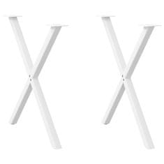 Vidaxl Nohy jedálenského stola X-Shaped 2 ks Biela 80x(72-73) cm Oceľ