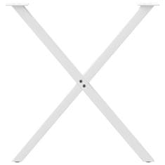 Vidaxl Nohy jedálenského stola X-Shaped 2 ks Biela 80x(72-73) cm Oceľ