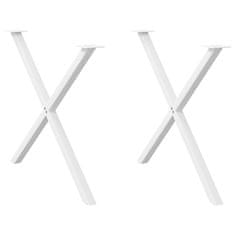 Vidaxl Nohy jedálenského stola X-Shaped 2 ks Biela 90x(72-73) cm Oceľ