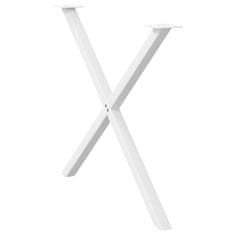 Vidaxl Nohy jedálenského stola X-Shaped 2 ks Biela 90x(72-73) cm Oceľ