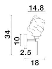 Nova Luce NOVA LUCE nástenné svietidlo ODELLE mosadzný zlatý kov a jantárové sklo E14 1x5W 230V IP20 bez žiarovky 9009256