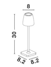 Nova Luce NOVA LUCE vonkajšia stolná lampa COLT hrdzavo hnedý liaty hliník a akryl LED 2W 3000K IP54 62st. 5V DC vypínač na tele USB kábel stmievateľné 9223412