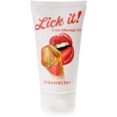 XSARA Lick it strawberry 50 ml aromatizovaný masážní gel na celé tělo jahodový - 73501136