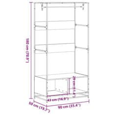 Vidaxl Šatník hnedý dub 90x50x180 cm kompozitné drevo