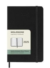 Moleskine Diár 2025 - tvrdé dosky S, týždenný, čierny