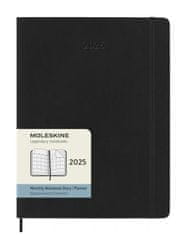 Moleskine Diár 2025 - mäkké dosky XL, mesačný, čierny